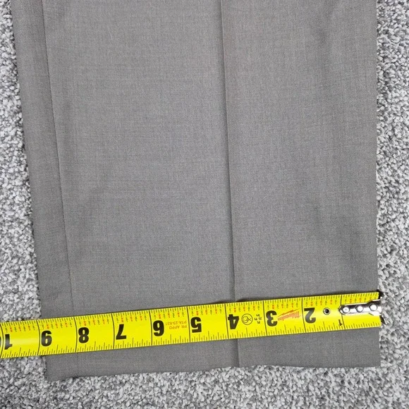 Burberry London Dress Pants Mens 36x32 Gray Pleated Wool Blend Trousers - Picture 6 of 7